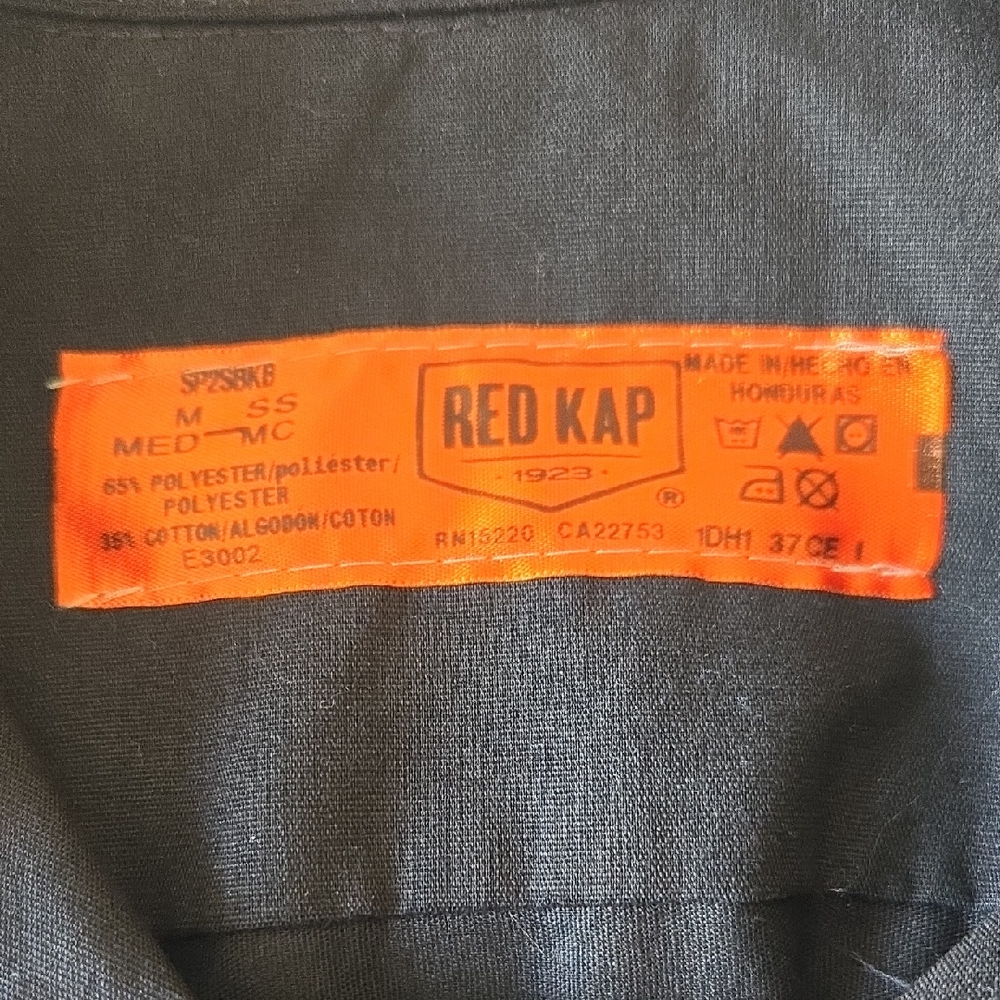 Red Kap Retro Atomic Music Patch Button-Up Mechanics Shirt Men’s Medium Black - Picture 5 of 14